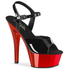 Load image into Gallery viewer, KISS-209 6&quot; Heel Black with Red Chrome Pole Dancer Platforms