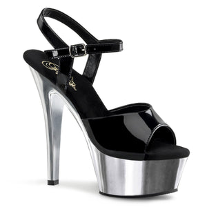 KISS-209 6" Heel Black and Silver Chrome Pole Dancer Shoes