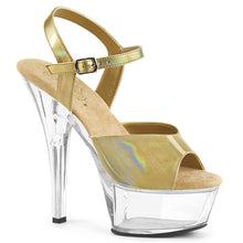 Load image into Gallery viewer, KISS-209BHG 6&quot; Heel Champagne Brushed Hologram Stripper Shoe