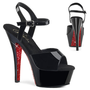 KISS-209CRS Pleaser 6 Inch Heel Black Pole Dancing Platforms