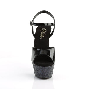 KISS-209LG 6" Heel Black Patent Glitter Pole Dance Platforms