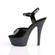 Load image into Gallery viewer, KISS-209LG 6&quot; Heel Black Patent Glitter Pole Dance Platforms