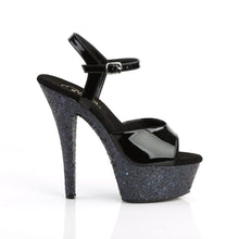 Load image into Gallery viewer, KISS-209LG 6&quot; Heel Black Patent Glitter Pole Dance Platforms