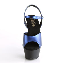 Load image into Gallery viewer, KISS-209MMET 6&quot; Heel Blue Matte Metallic Pole Dancer Shoes