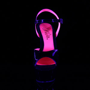 KISS-209TT 6" Heel Black Patent Hot Pink Pole Dancer Shoes