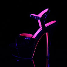 Load image into Gallery viewer, KISS-209TT 6&quot; Heel Black Patent Hot Pink Pole Dancer Shoes