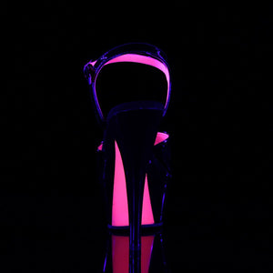 KISS-209TT 6" Heel Black Patent Hot Pink Pole Dancer Shoes