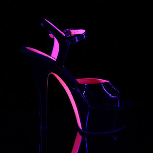 KISS-209TT 6" Heel Black Patent Hot Pink Pole Dancer Shoes