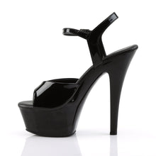 Load image into Gallery viewer, KISS-209VL 6&quot; Heel Black Patent Pole Dancing Platforms