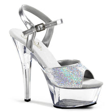 Load image into Gallery viewer, KISS-210 6&quot; Heel Silver Glitter Pole Dancing Platforms