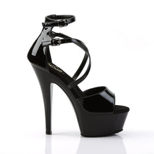 Load image into Gallery viewer, KISS-254 Pleaser 6&quot; Heel Black Patent Pole Dancing Platforms