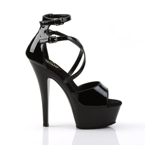 KISS-254 Pleaser 6" Heel Black Patent Pole Dancing Platforms