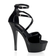 Load image into Gallery viewer, KISS-254 Pleaser 6&quot; Heel Black Patent Pole Dancing Platforms