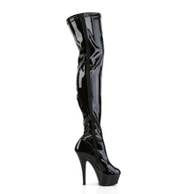 Load image into Gallery viewer, KISS-3000 6&quot; Heel Black Stretch Patent Pole Dancer Platforms