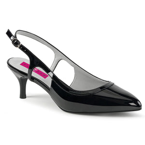 KITTEN-02 Pink Label 2.5" Heel Black Patent Fetish Footwear