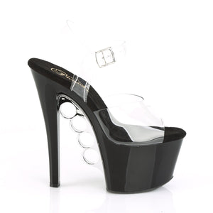 KNUCKS-708 7" Heel Clear and Black Pole Dancing Platforms