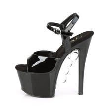 Load image into Gallery viewer, KNUCKS-709 7&quot; Heel Black Patent Pole Dancing Platforms