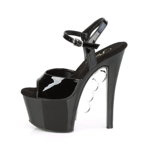 KNUCKS-709 7" Heel Black Patent Pole Dancing Platforms