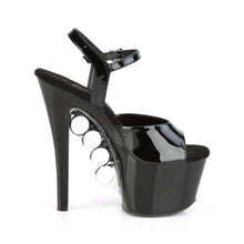 Load image into Gallery viewer, KNUCKS-709 7&quot; Heel Black Patent Pole Dancing Platforms