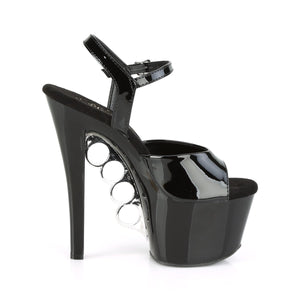 KNUCKS-709 7" Heel Black Patent Pole Dancing Platforms