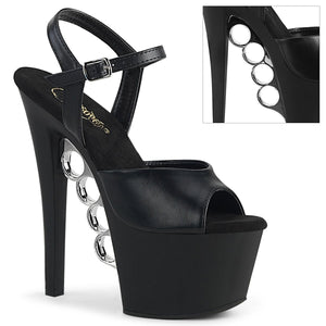 KNUCKS-709 Pleaser 7 Inch Heel Black Pole Dancing Platforms