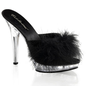 LIP-101-8 Fabulicious 5 Inch Heel Black Satin Sexy Shoes