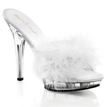 Load image into Gallery viewer, LIP-101-8 Fabulicious 5 Inch Heel White Satin Fur Sexy Shoes