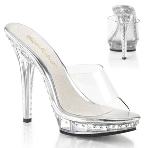 LIP-101LS Fabulicious 5 Inch Heel Clear Posing Shoes