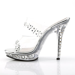 LIP-102RS Fabulicious 5 Inch Heel Clear Posing Comp Sandals