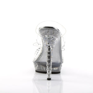 LIP-102RS Fabulicious 5 Inch Heel Clear Posing Comp Sandals