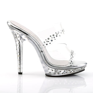 LIP-102RS Fabulicious 5 Inch Heel Clear Posing Comp Sandals