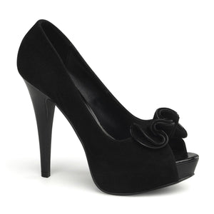 LOLITA-10 Pin Up 5" Heel Black Suede Pu Retro Pin Up Shoes