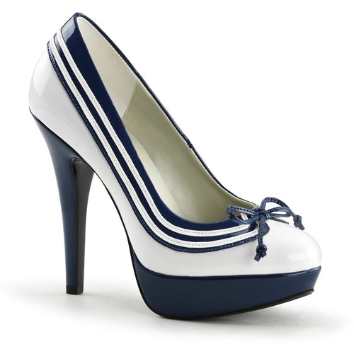 LOLITA-13 Funtasma 5 Inch Heel White Navy Women's Sexy Shoes