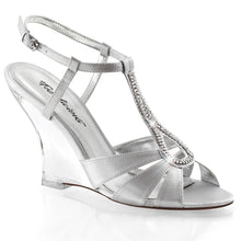 Load image into Gallery viewer, LOVELY-420 Fabulicious 4 Inch Heel Silver Satin Sexy Shoes