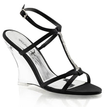 Load image into Gallery viewer, LOVELY-428 Fabulicious 4&quot; Heel Black Satin Clear Sexy Shoes