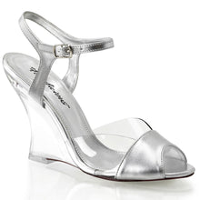 Load image into Gallery viewer, LOVELY-442 Fabulicious 4&quot; Heel Clear and Silver Sexy Shoes