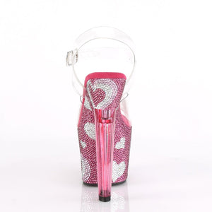 LOVESICK-708HEART 7" Heel ClearHot Pink Pole Dancing Shoes