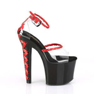 LOVESICK-712 7" Heel Clear and Red Pole Dancing Platforms