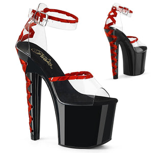 LOVESICK-712 7" Heel Clear and Red Pole Dancing Platforms