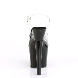 LOVETHORN-708 7" Heel Clear and Black Pole Dancing Platforms