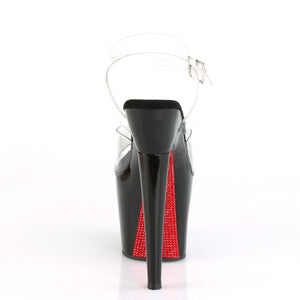 LOVETHORN-708CRS Clear Black with Red Rhinestones Sexy Shoes