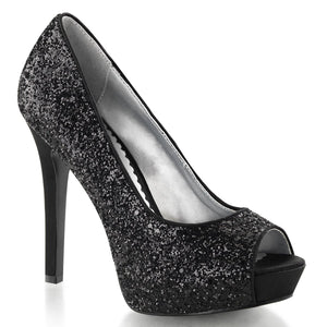 LUMINA-27G Fabulicious 5 Inch Heel Black Glitter Sexy Shoes