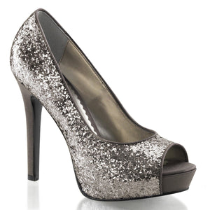 LUMINA-27G Fabulicious 5" Heel Charcoal Glitter Sexy Shoes