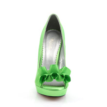 Load image into Gallery viewer, LUMINA-42 Fabulicious 5&quot; Heel Apple Green Satin Sexy Shoes