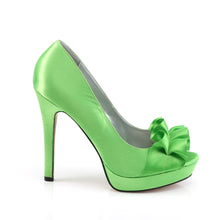 Load image into Gallery viewer, LUMINA-42 Fabulicious 5&quot; Heel Apple Green Satin Sexy Shoes