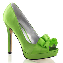 Load image into Gallery viewer, LUMINA-42 Fabulicious 5&quot; Heel Apple Green Satin Sexy Shoes