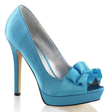 Load image into Gallery viewer, LUMINA-42 Fabulicious 5 Inch Heel Blue Satin Sexy Shoes