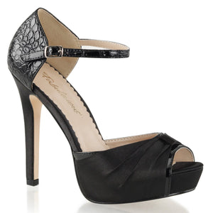 LUMINA-48 Fabulicious 5 Inch Heel Black Satin Sexy Shoes