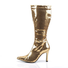 Load image into Gallery viewer, LUST-2001SQ Funtasma 4 Inch Heel Gold Sequins Women&#39;s Boots