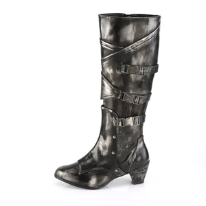 MAIDEN-8820 Funtasma 2.5 Inch Heel Pewter Women's Boots